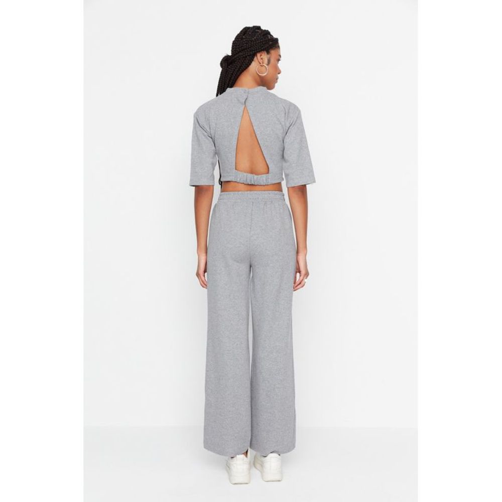 NWT Trendyol Women Plain Middle Knit Two Piece Set - Picture 4 of 8